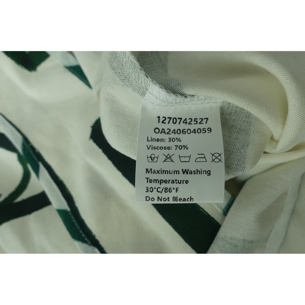 Commense Women Green Geometric Eye Print Linen Blend Shirt and Shorts Set M - Picture 6 of 9